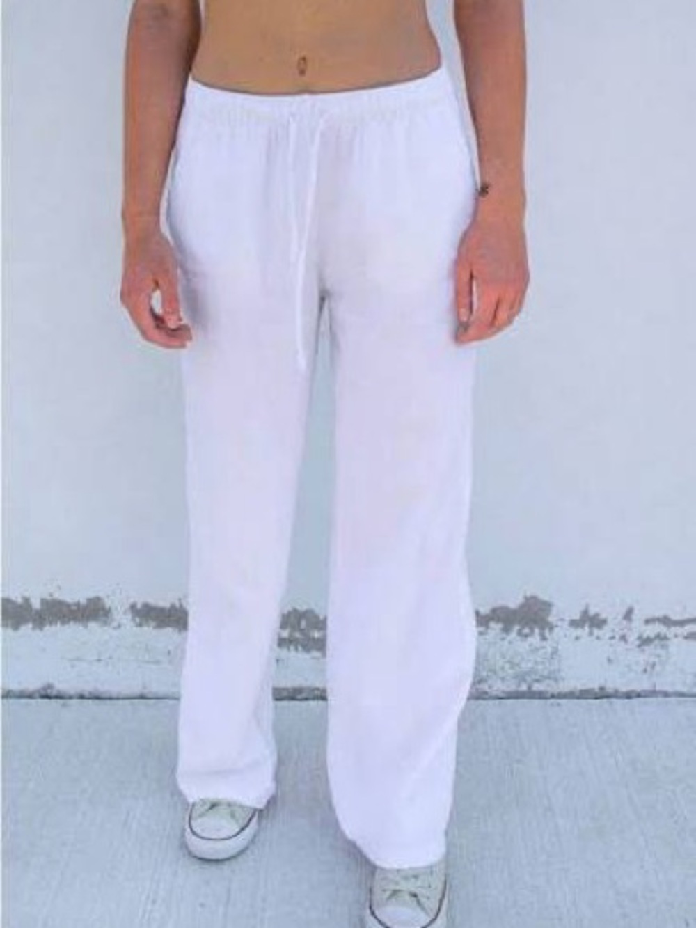 Subdued Coulisse Wide Leg Trousers White Size 4